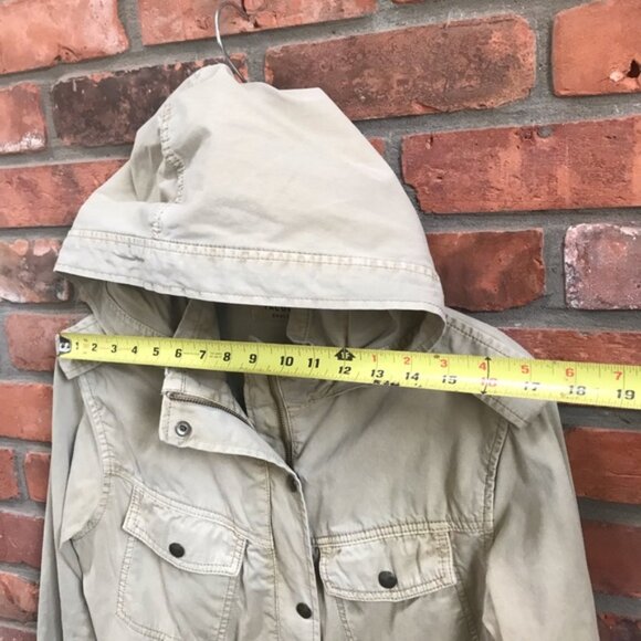 Aritzia Talula Trooper Utility Cargo Hood Cotton Jacket Military Drawcord Pocket - Picture 13 of 16